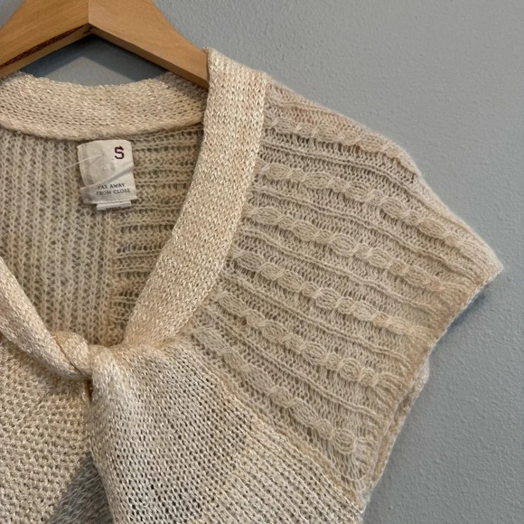 Anthropologie | Far Away from Never |Cream and Gray wool blend sweater - Picture 4 of 9